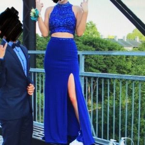 Royal Blue two piece prom dress
